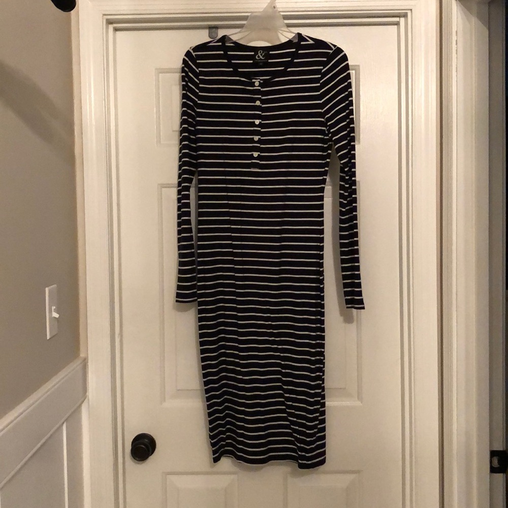 Striped stretchy casual dress